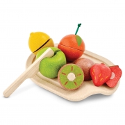 Plan Toys Fruitset (2j+) Set van 5 vruchten van rubberhout