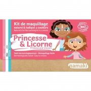 Namaki Schminkset - Prinses en Eenhoorn - 3 kleuren Biologische en hypoallergene make-upset voor kinderen