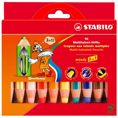 Crayons de Couleur Woody (10) Stabilo - Kudzu eco webshop