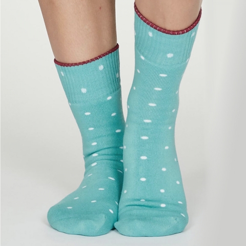 Gasvormig slijtage onvoorwaardelijk Bio-Katoenen Sokken - Walker Dots Bright Turquoise Comfortabele, dikke  sokken van bio-katoen Thought - Kudzu eco webshop